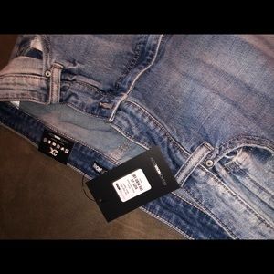 Distressed denim boyfriend jeans